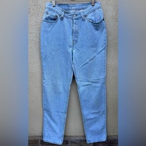 vintage 90s levi’s 501 made in usa light wash high rise straight leg jeans 4-6
